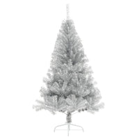 Albero di Natale a Metà con Supporto Argento 180 cm PET 344697