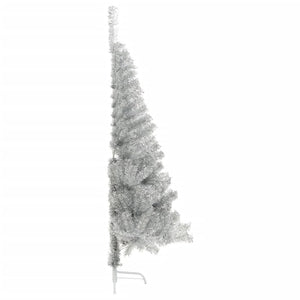 Albero di Natale a Metà con Supporto Argento 180 cm PET 344697