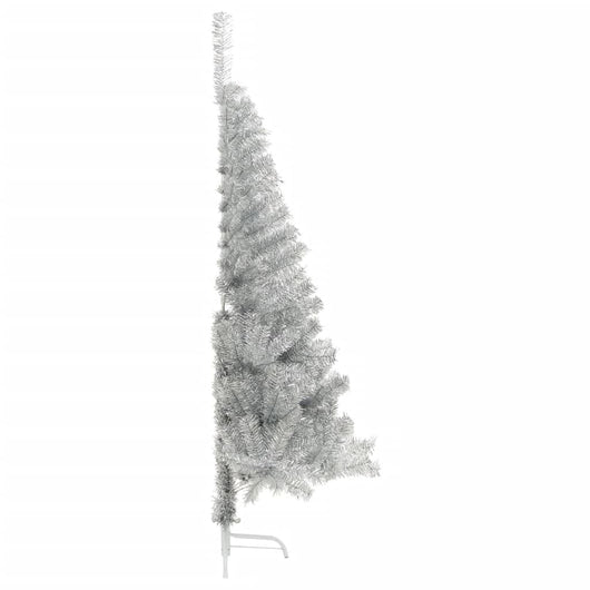 Albero di Natale a Metà con Supporto Argento 180 cm PET 344697