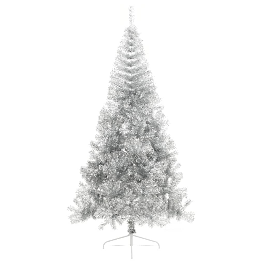 Albero di Natale Artificiale a MetÃ  con Base Argento 210 cm PVC