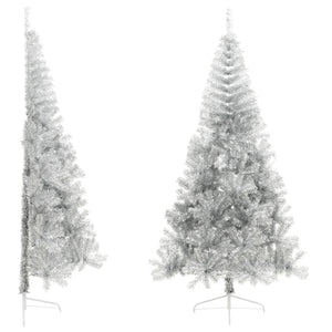 Albero di Natale Artificiale a MetÃ  con Base Argento 240 cm PVC