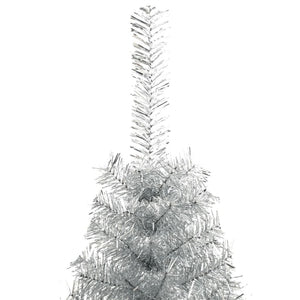 Albero di Natale Artificiale a MetÃ  con Base Argento 240 cm PVC