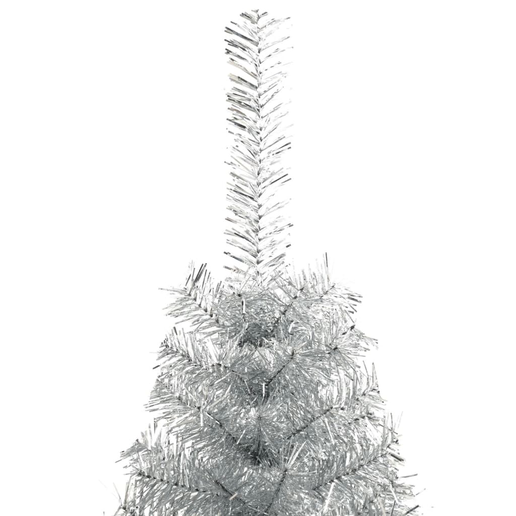 Albero di Natale a Metà con Supporto Argento 240 cm PET 344699