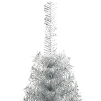 Albero di Natale a Metà con Supporto Argento 240 cm PET 344699