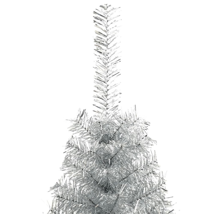 Albero di Natale a Metà con Supporto Argento 240 cm PET 344699