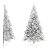 Albero di Natale Artificiale a MetÃ  con Base Argento 240 cm PVC
