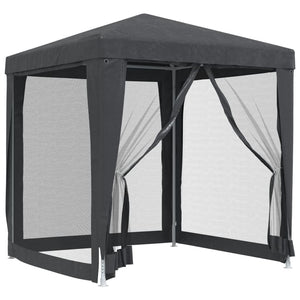 Tenda per Feste con 4 Pareti in Rete Antracite 2x2 m in HDPE