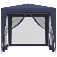 Tenda per Feste con 4 Pareti Laterali in Rete Blu 2,5x2,5m HDPE 319222