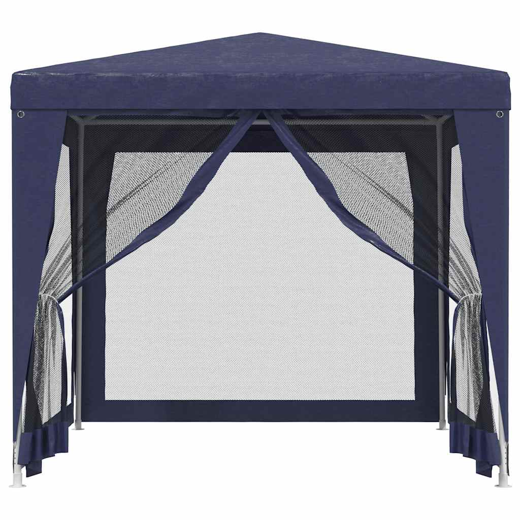 Tenda per Feste con 4 Pareti Laterali in Rete Blu 2,5x2,5m HDPE