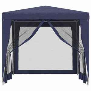 Tenda per Feste con 4 Pareti Laterali in Rete Blu 2,5x2,5m HDPE