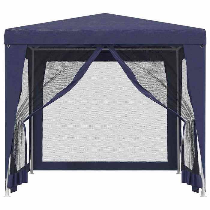 Tenda per Feste con 4 Pareti Laterali in Rete Blu 2,5x2,5m HDPE