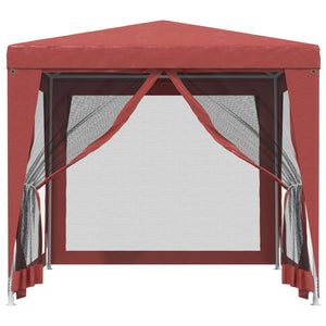 Tenda per Feste 4 Pareti Laterali in Rete Rossa 2,5x2,5m HDPE 319225