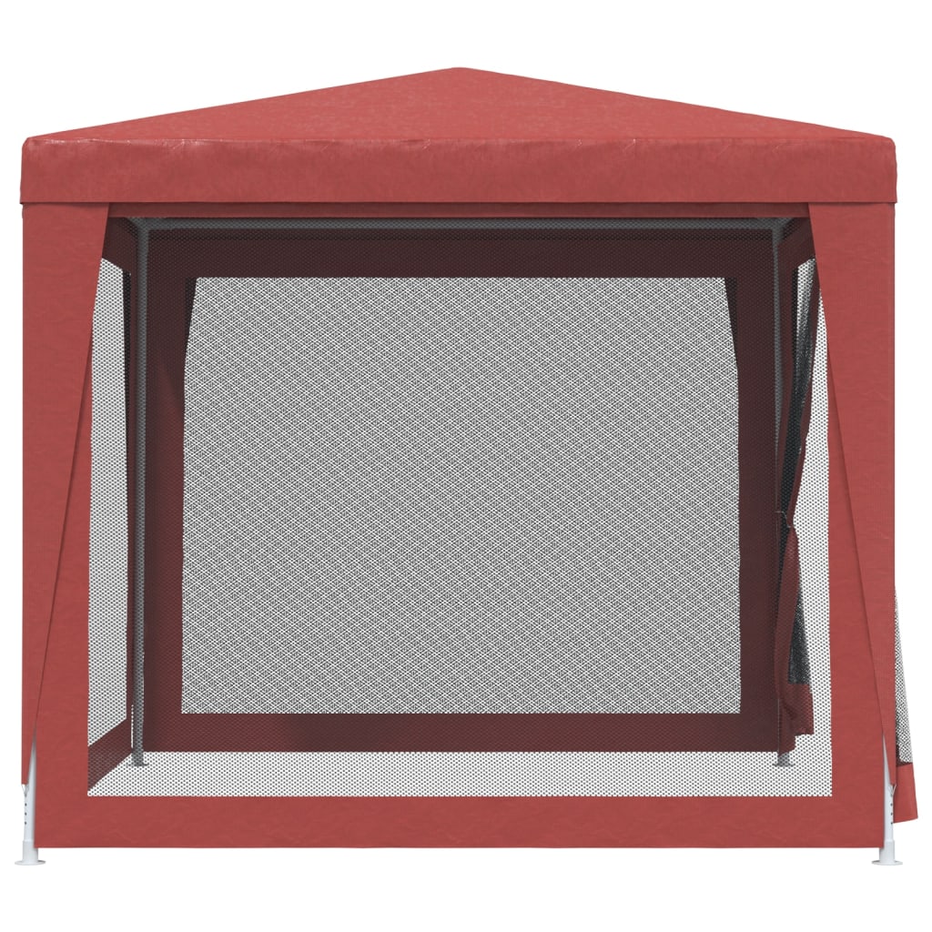 Tenda per Feste 4 Pareti Laterali in Rete Rossa 2,5x2,5m HDPE 319225