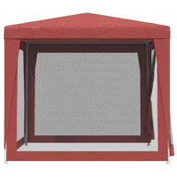 Tenda per Feste 4 Pareti Laterali in Rete Rossa 2,5x2,5m HDPE 319225