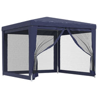 Tenda per Feste con 4 Pareti Laterali in Rete Blu 3x3 m HDPE