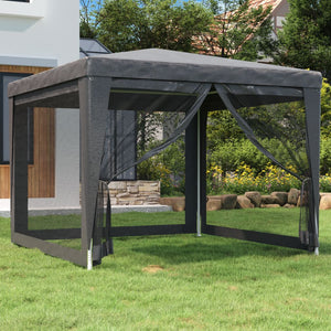 Tenda per Feste con 4 Pareti in Rete Antracite 3x3 m in HDPE 319229