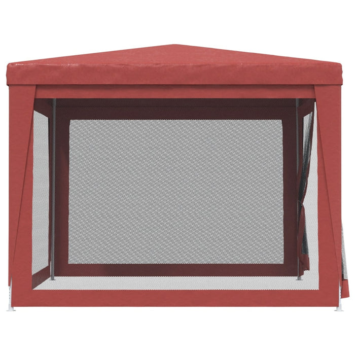 Tenda per Feste con Pareti Laterali in Rete Rossa 3x3 m HDPE 319230