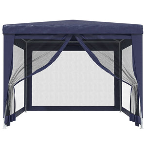 Tenda per Feste con 4 Pareti Laterali in Rete Blu 3x4 m HDPE 319232