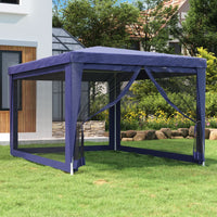 Tenda per Feste con 4 Pareti Laterali in Rete Blu 3x4 m HDPE 319232