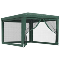 Tenda per Feste con 4 Pareti Laterali in Rete Verde 3x4 m HDPE cod mxl 50916