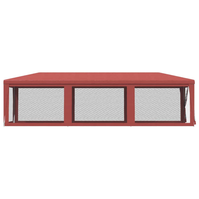 Tenda per Feste con Pareti Laterali in Rete Rossa 3x9 m HDPE 319245