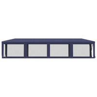Tenda per Feste con 10 Pareti Laterali in Rete Blu 3x12 m HDPE