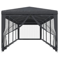 Tenda per Feste con 10 Pareti in Rete Antracite 3x12 m in HDPE