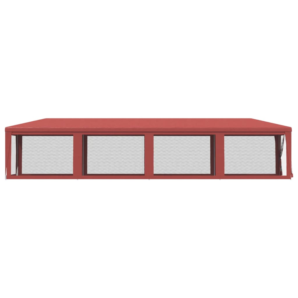 Tenda per Feste con 10 Pareti Laterali in Rete Rossa 3x12m HDPE 319250