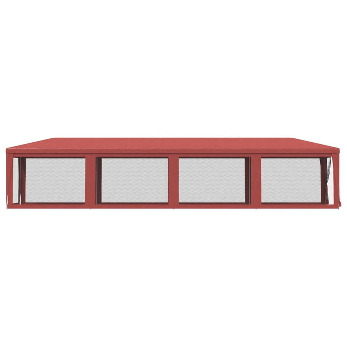 Tenda per Feste con 10 Pareti Laterali in Rete Rossa 3x12m HDPE 319250