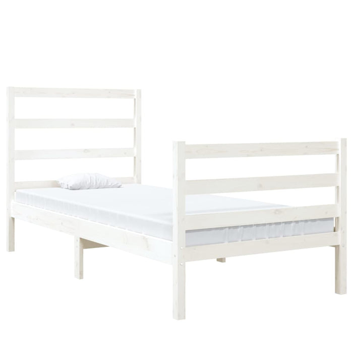 Giroletto Bianco in Legno Massello di Pino 90x190 cm Single 3103679