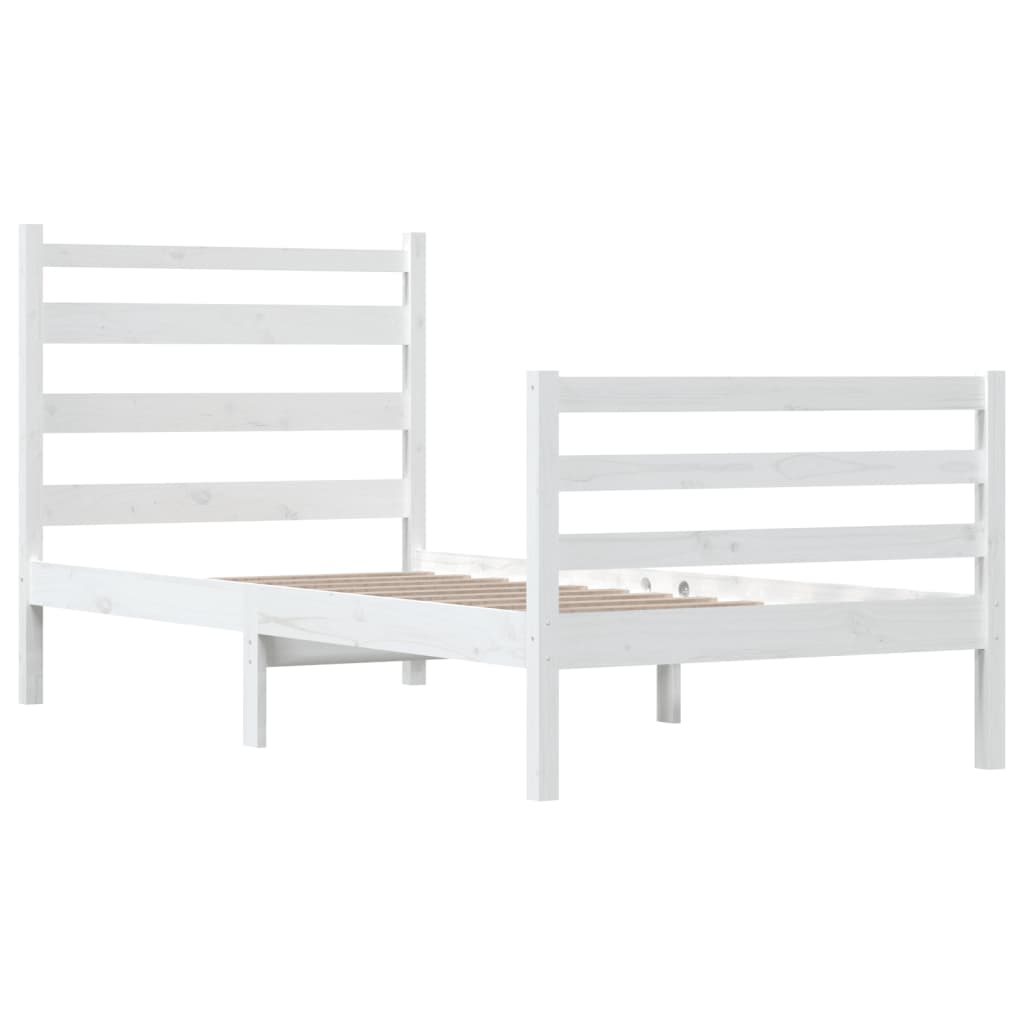 Giroletto in Legno Massello di Pino 90x200 cm Bianco 3103699