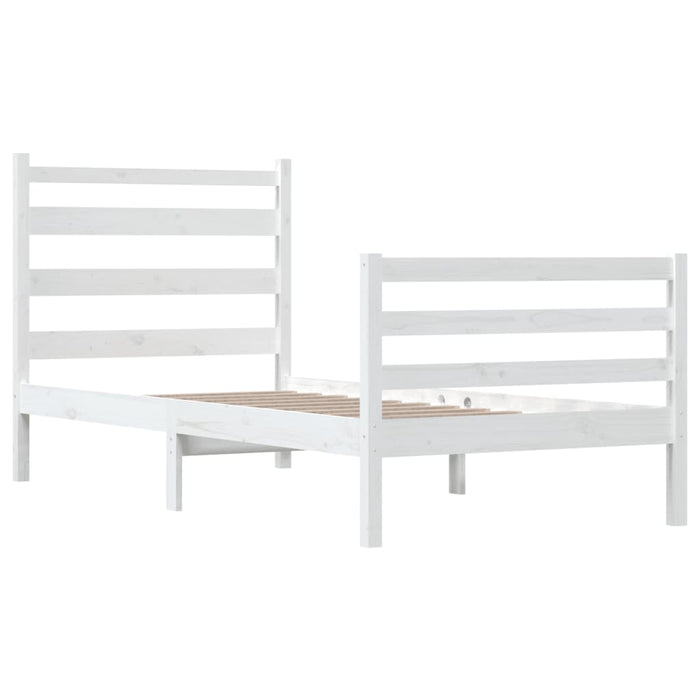 Giroletto in Legno Massello di Pino 90x200 cm Bianco 3103699