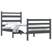 Giroletto in Legno Massello di Pino 90x200 cm Grigio 3103700