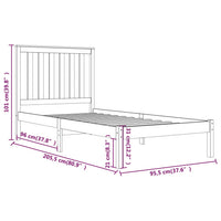Giroletto Grigio in Legno Massello di Pino 90x200 cm cod mxl 59406