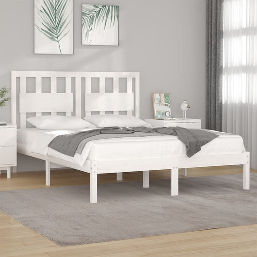 Giroletto-Struttura Letto Bianco in Legno Massello 180x200 cm Super King 242001