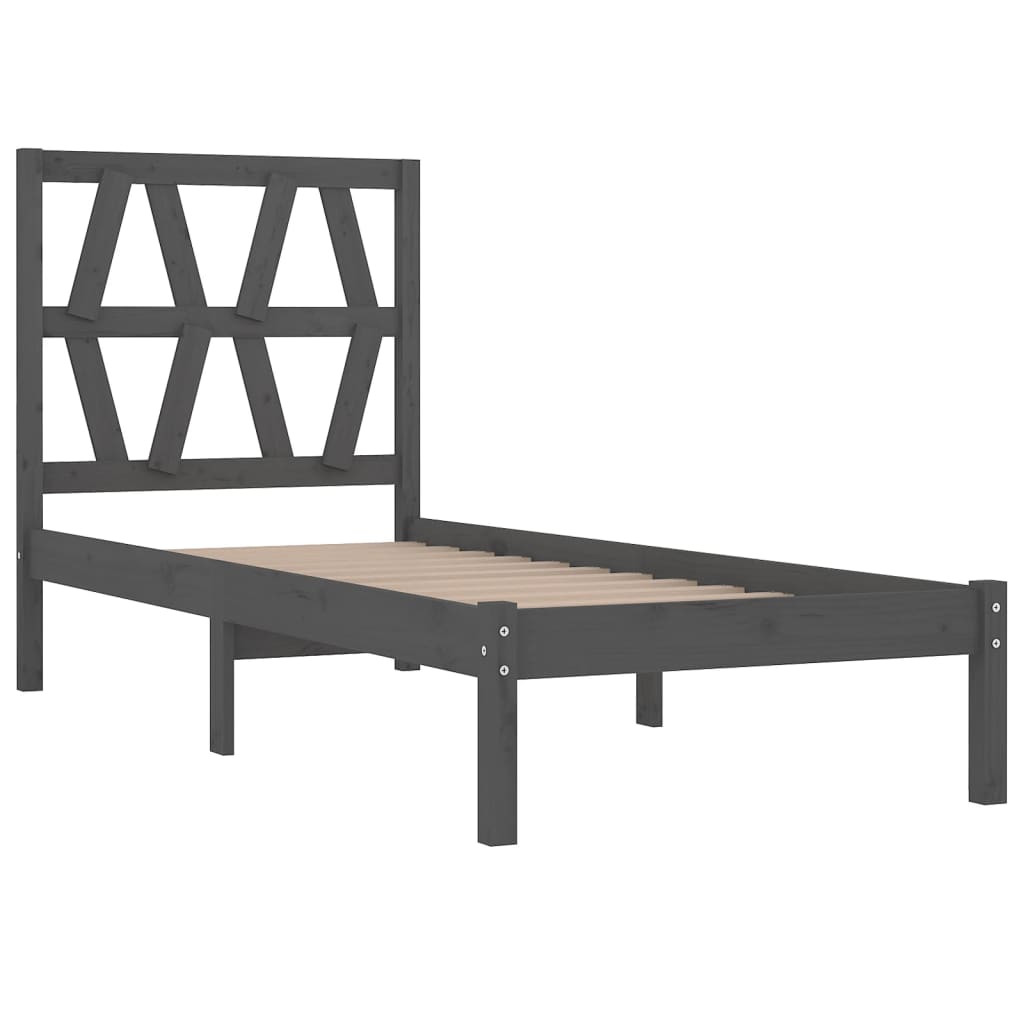 Giroletto Grigio in Legno Massello di Pino 90x200 cm 3103985