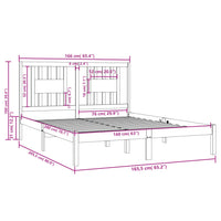 Giroletto Grigio in Legno Massello di Pino 160x200 cm 3104075
