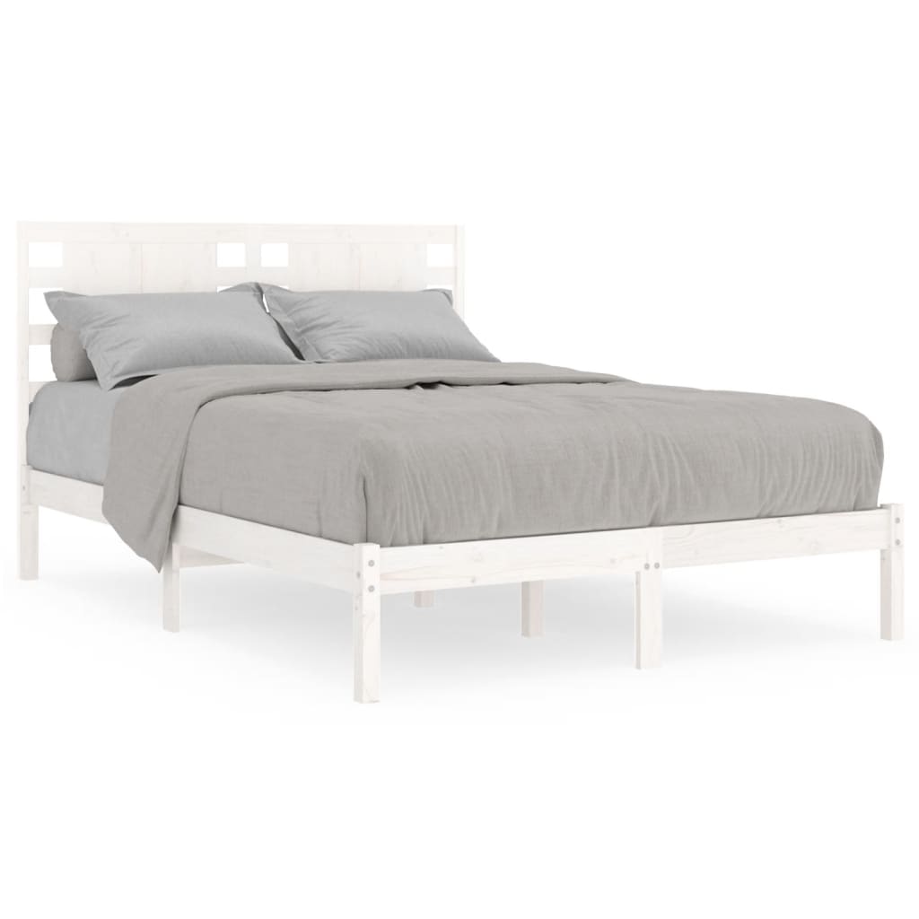 Letto senza Materasso Bianco 140x190 cm Legno Massello di Pino 3104199