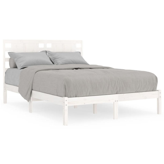 Letto senza Materasso Bianco 140x190 cm Legno Massello di Pino 3104199