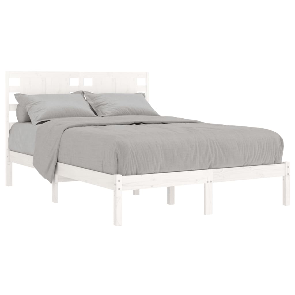 Letto senza Materasso Bianco 140x190 cm Legno Massello di Pino 3104199
