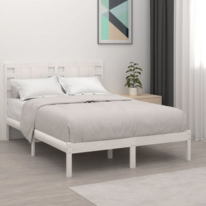 Letto senza Materasso Bianco 140x190 cm Legno Massello di Pino 3104199