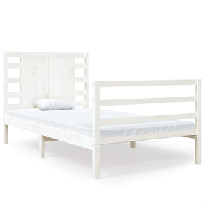 Letto senza Materasso Bianco 90x190 cm in Legno Massello Pino 3104249
