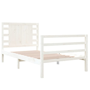 Letto senza Materasso Bianco 90x190 cm in Legno Massello Pino 3104249