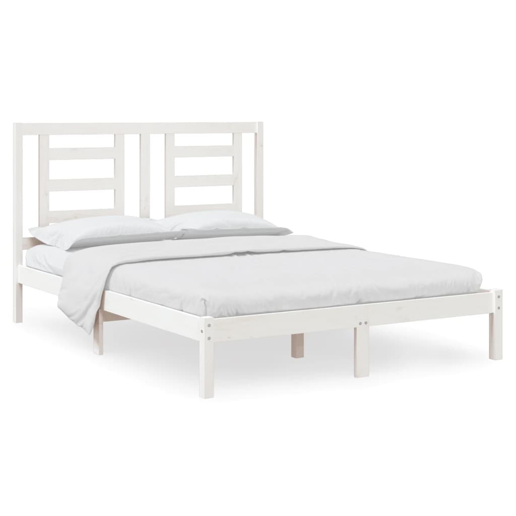 Letto senza Materasso Bianco 140x190 cm Legno Massello di Pino 3104329