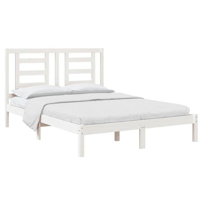 Letto senza Materasso Bianco 140x190 cm Legno Massello di Pino 3104329