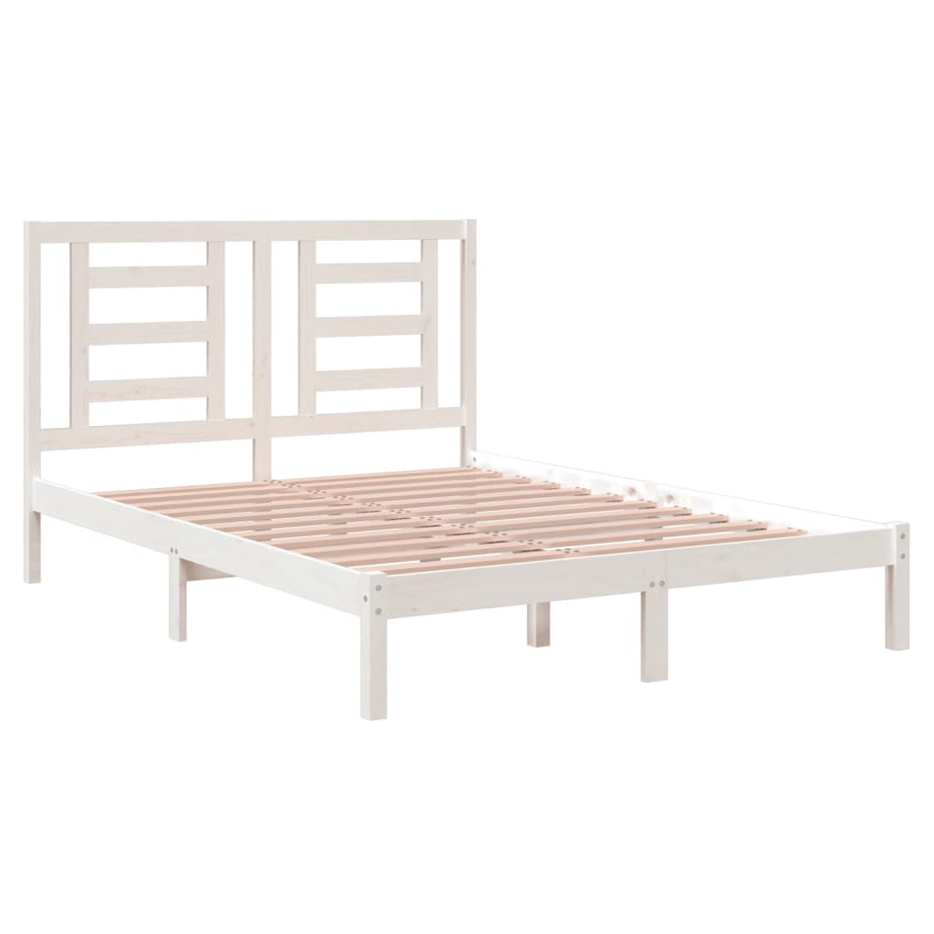Letto senza Materasso Bianco 140x190 cm Legno Massello di Pino 3104329