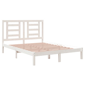 Letto senza Materasso Bianco 140x190 cm Legno Massello di Pino 3104329