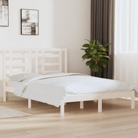 Letto senza Materasso Bianco 140x190 cm Legno Massello di Pino 3104329