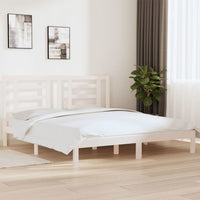 Giroletto-Struttura Letto Bianco in Legno Massello 180x200 cm Super King 382319