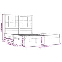 Giroletto Grigio in Legno Massello di Pino 140x190 cm 3104460